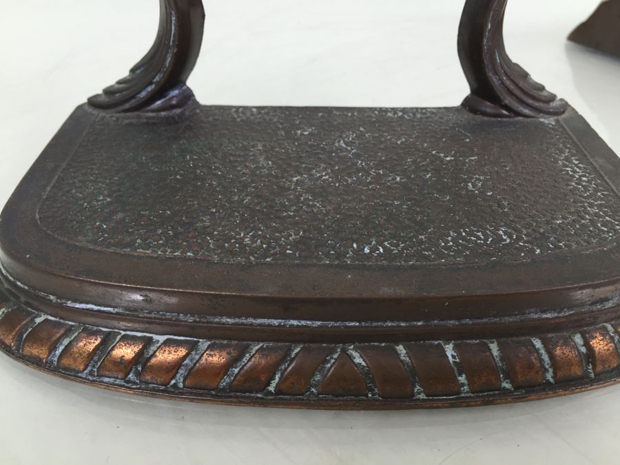 Set of 2 Vintage Art Nouveau Style Metal Bookends - Warner Electric Co. Chicago [Photo 2]