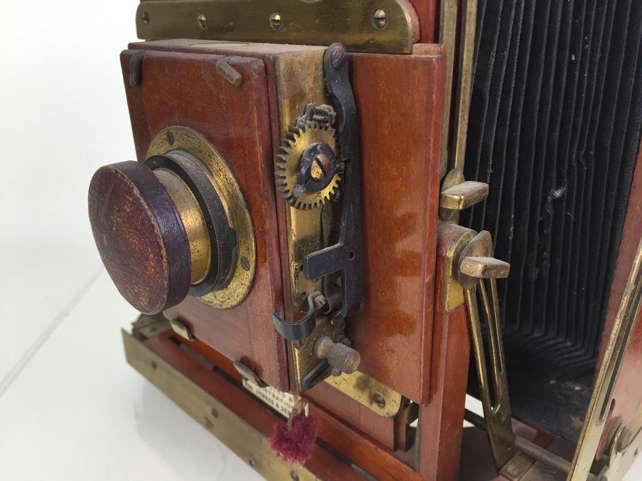 Thornton Pickard Imperial Triple Extension Half Plate Bellows Camera With Lens And (3) Plates [Photo 10]