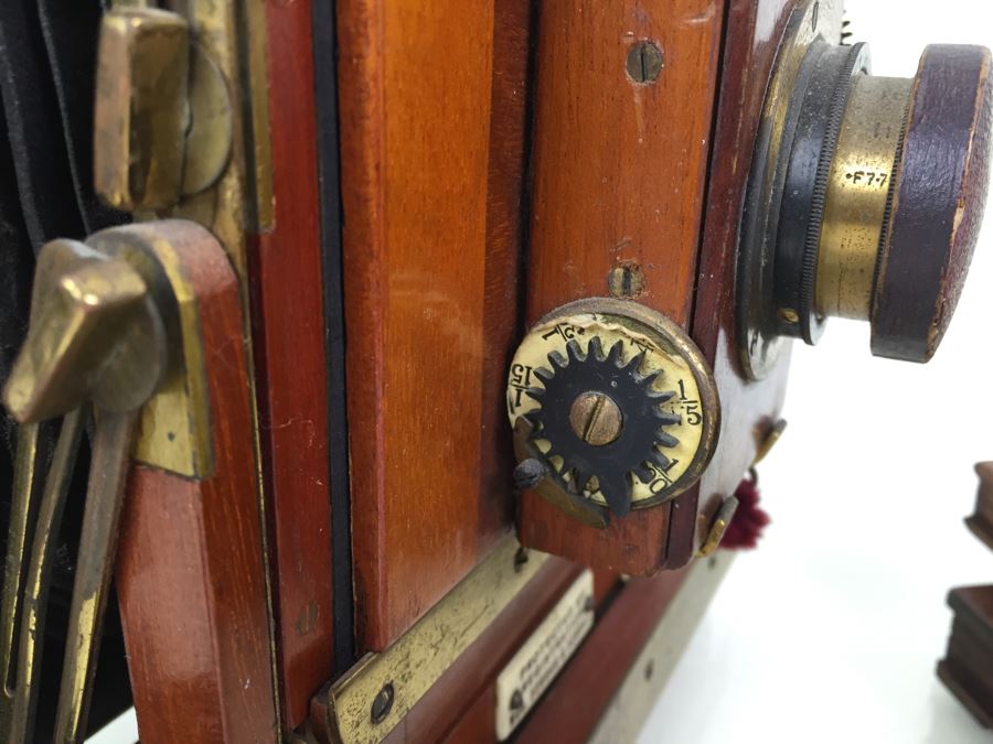 Thornton Pickard Imperial Triple Extension Half Plate Bellows Camera With Lens And (3) Plates [Photo 18]