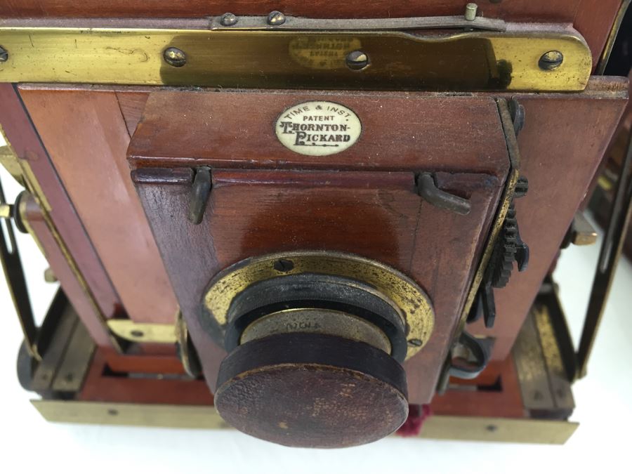 Thornton Pickard Imperial Triple Extension Half Plate Bellows Camera With Lens And (3) Plates [Photo 5]