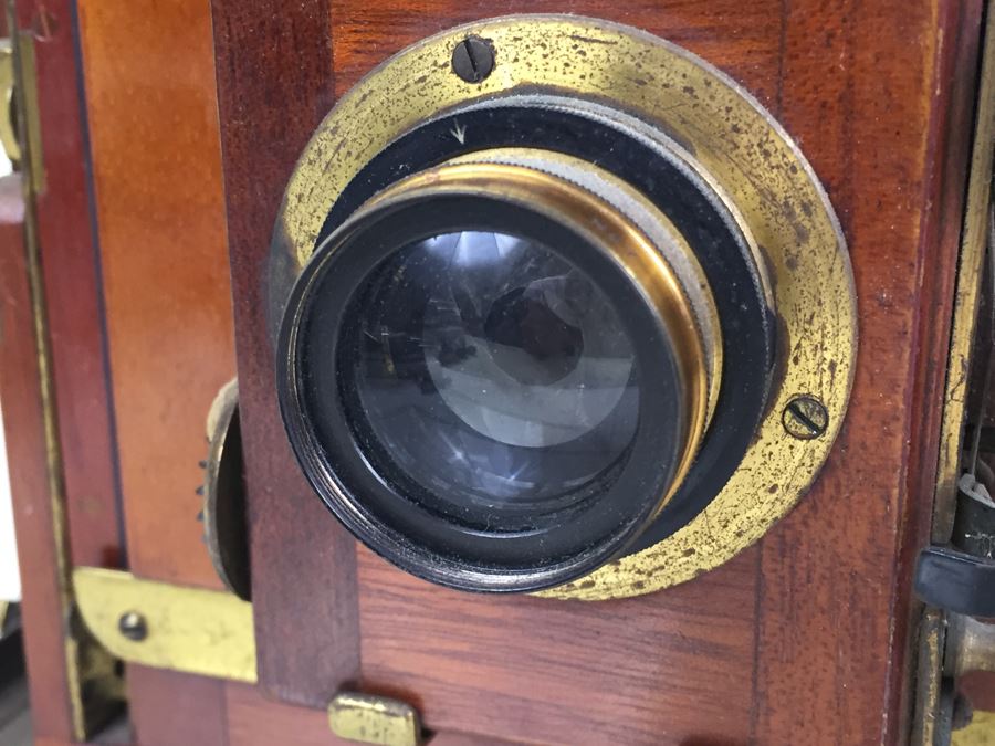 Thornton Pickard Imperial Triple Extension Half Plate Bellows Camera With Lens And (3) Plates [Photo 9]