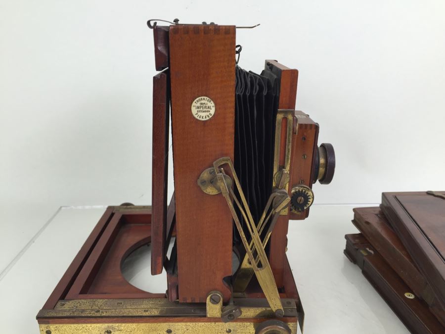 Thornton Pickard Imperial Triple Extension Half Plate Bellows Camera With Lens And (3) Plates [Photo 17]