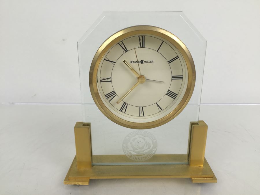 Howard Miller Clock With Maurice Lucas Sports Invitational Engraved In Glass