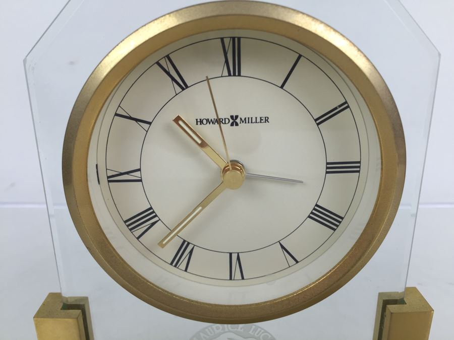 Howard Miller Clock With Maurice Lucas Sports Invitational Engraved In Glass [Photo 2]