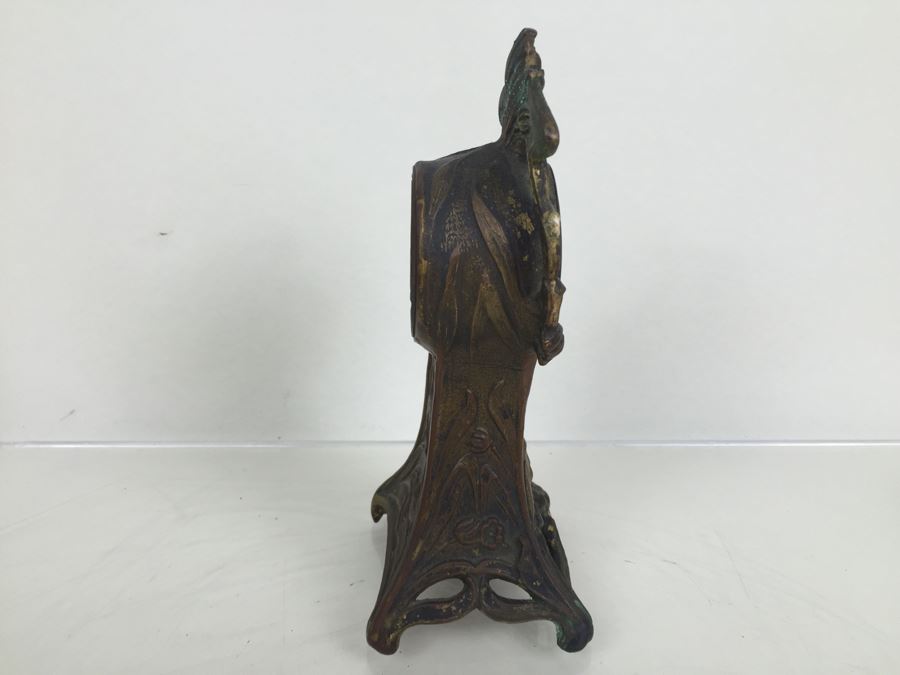 Vintage Art Nouveau Bronze Case New Haven Clock Co Clock [Photo 15]