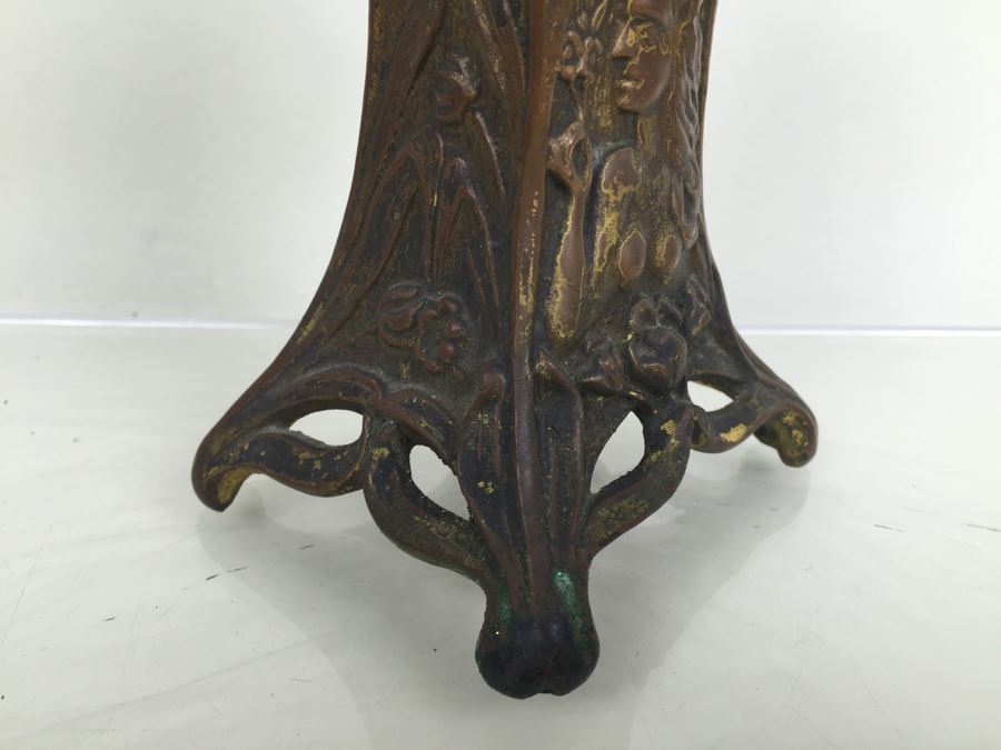 Vintage Art Nouveau Bronze Case New Haven Clock Co Clock [Photo 14]