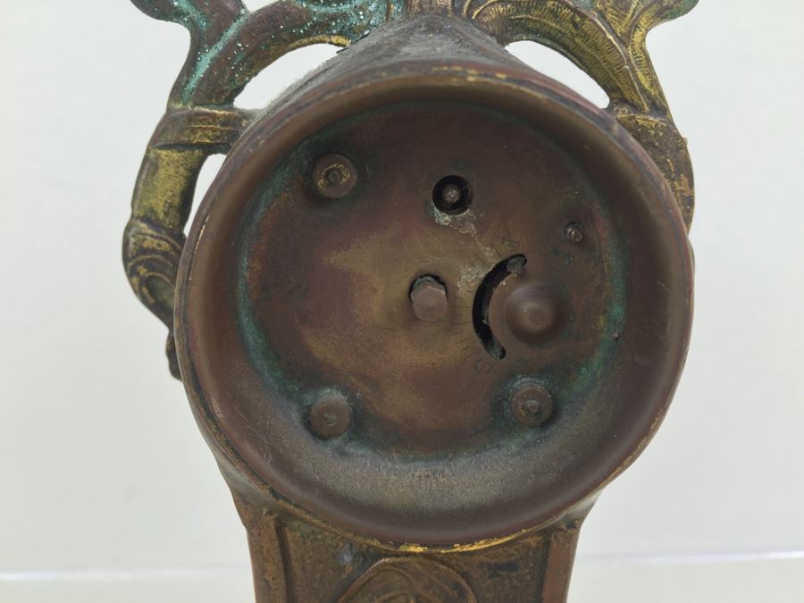 Vintage Art Nouveau Bronze Case New Haven Clock Co Clock [Photo 19]