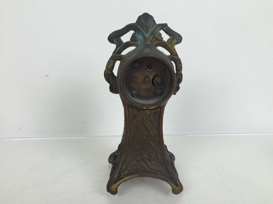 Vintage Art Nouveau Bronze Case New Haven Clock Co Clock [Photo 18]