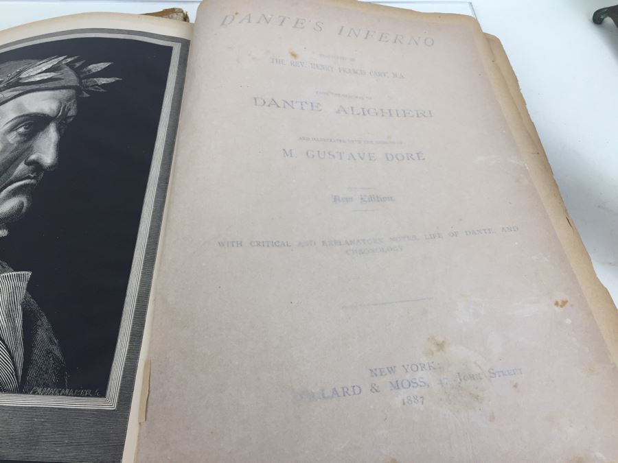 Dante's Inferno Hardcover Book With Illustrations By M. Gustave Dore New Edition Pollard & Moss 1887 [Photo 15]