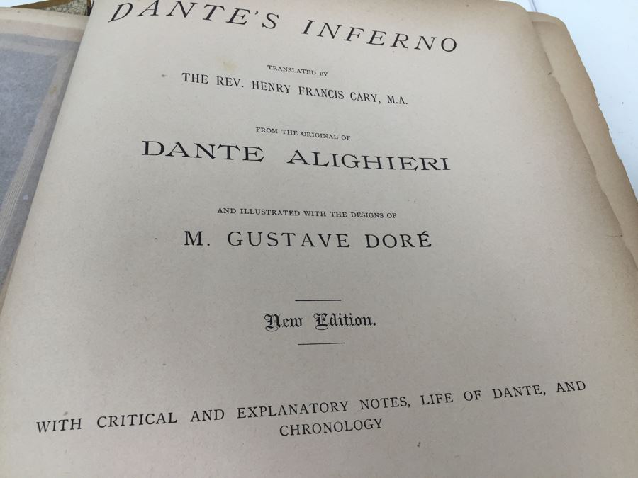 Dante's Inferno Hardcover Book With Illustrations By M. Gustave Dore New Edition Pollard & Moss 1887 [Photo 16]