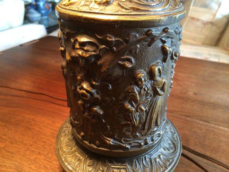 Pair of Heavy Vintage Brass Lamps [Photo 3]