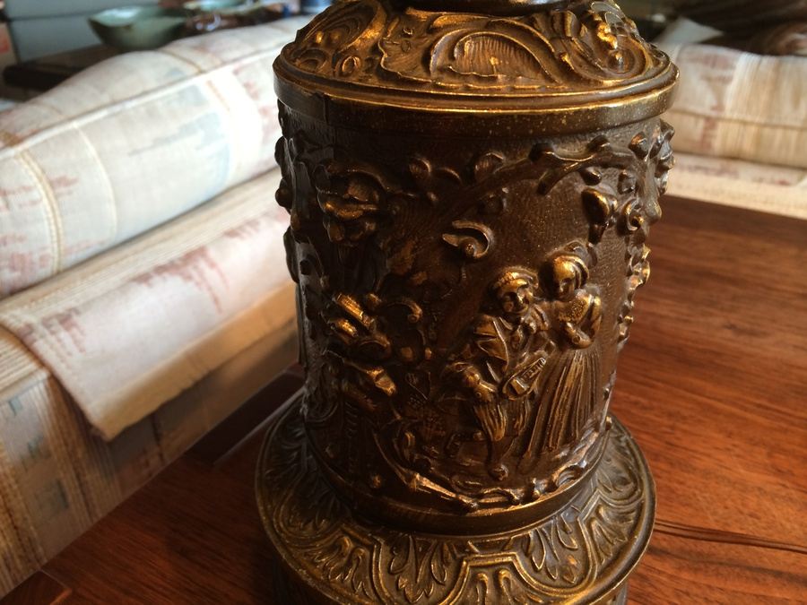 Pair of Heavy Vintage Brass Lamps [Photo 4]