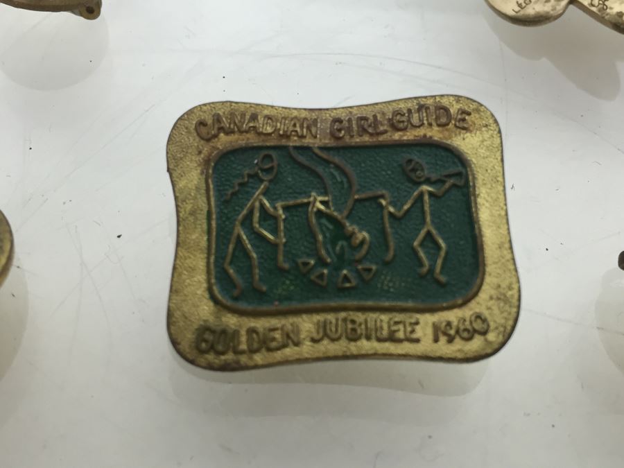 Large Collection Of Boy Scouts And Girl Scouts Collectibles Including Pocket Knife, Various Buttons, Medals, Scarf, Etc. Circa 1950's / 1960's [Photo 10]