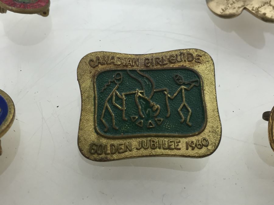 Large Collection Of Boy Scouts And Girl Scouts Collectibles Including Pocket Knife, Various Buttons, Medals, Scarf, Etc. Circa 1950's / 1960's [Photo 11]