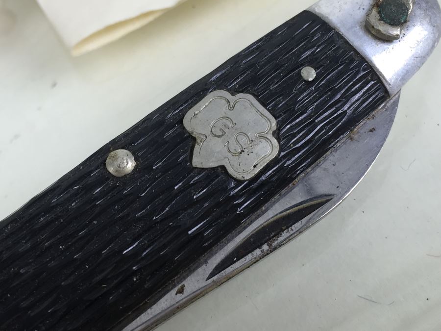 Large Collection Of Boy Scouts And Girl Scouts Collectibles Including Pocket Knife, Various Buttons, Medals, Scarf, Etc. Circa 1950's / 1960's [Photo 27]