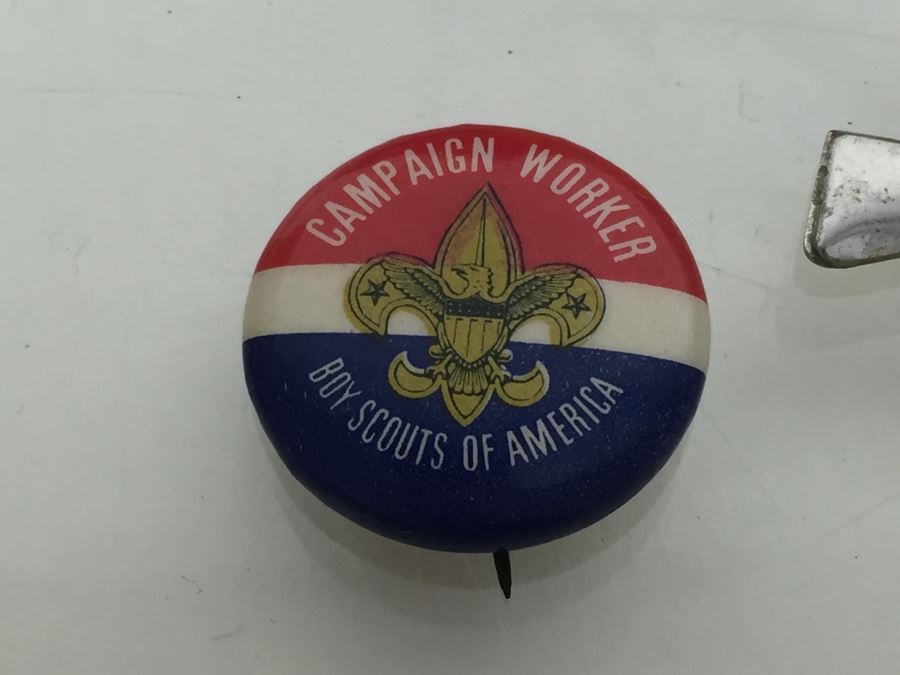 Large Collection Of Boy Scouts And Girl Scouts Collectibles Including Pocket Knife, Various Buttons, Medals, Scarf, Etc. Circa 1950's / 1960's [Photo 2]