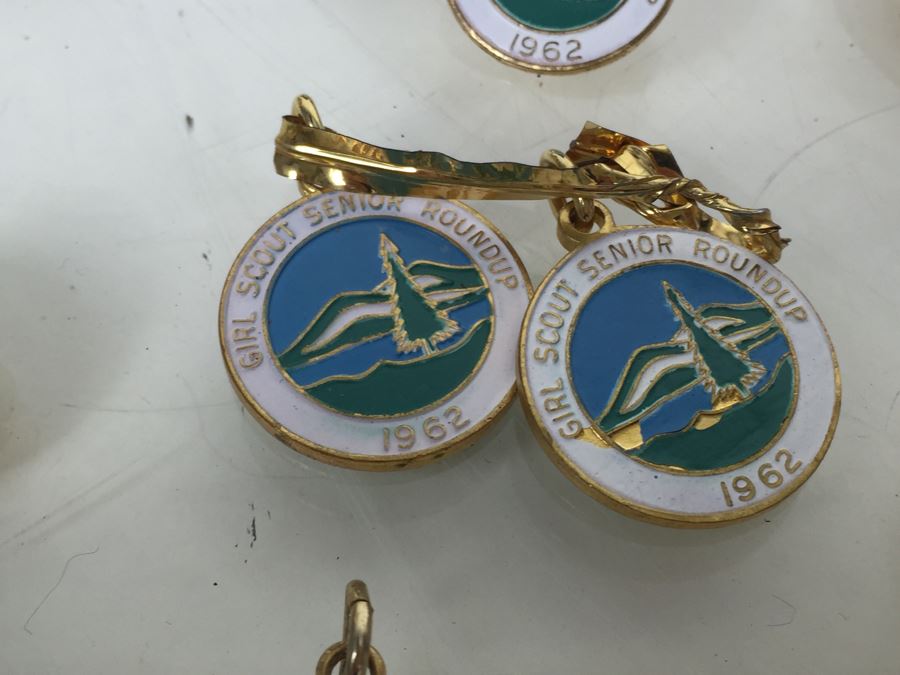 Large Collection Of Boy Scouts And Girl Scouts Collectibles Including Pocket Knife, Various Buttons, Medals, Scarf, Etc. Circa 1950's / 1960's [Photo 30]