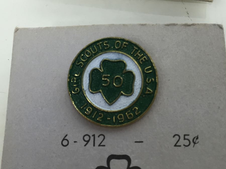Large Collection Of Boy Scouts And Girl Scouts Collectibles Including Pocket Knife, Various Buttons, Medals, Scarf, Etc. Circa 1950's / 1960's [Photo 36]