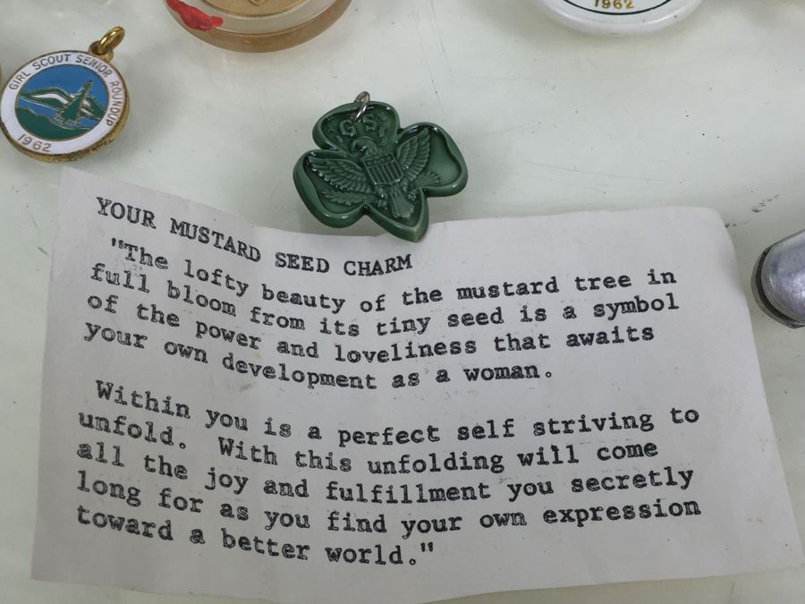 Large Collection Of Boy Scouts And Girl Scouts Collectibles Including Pocket Knife, Various Buttons, Medals, Scarf, Etc. Circa 1950's / 1960's [Photo 24]