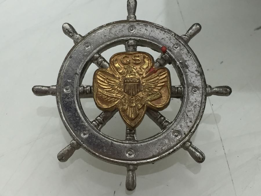 Large Collection Of Boy Scouts And Girl Scouts Collectibles Including Pocket Knife, Various Buttons, Medals, Scarf, Etc. Circa 1950's / 1960's [Photo 15]