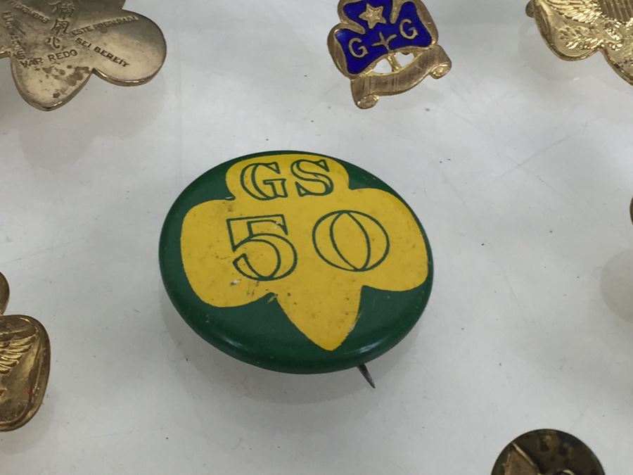 Large Collection Of Boy Scouts And Girl Scouts Collectibles Including Pocket Knife, Various Buttons, Medals, Scarf, Etc. Circa 1950's / 1960's [Photo 21]