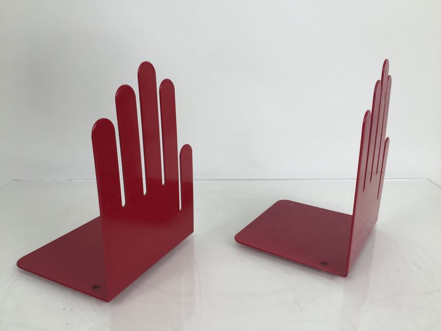 Vintage Spectrum Div Designs Red Hand Bookends Pop Art [Photo 4]