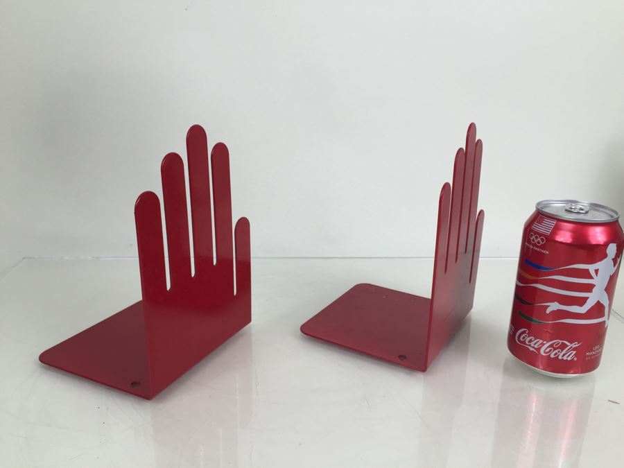 Vintage Spectrum Div Designs Red Hand Bookends Pop Art [Photo 2]