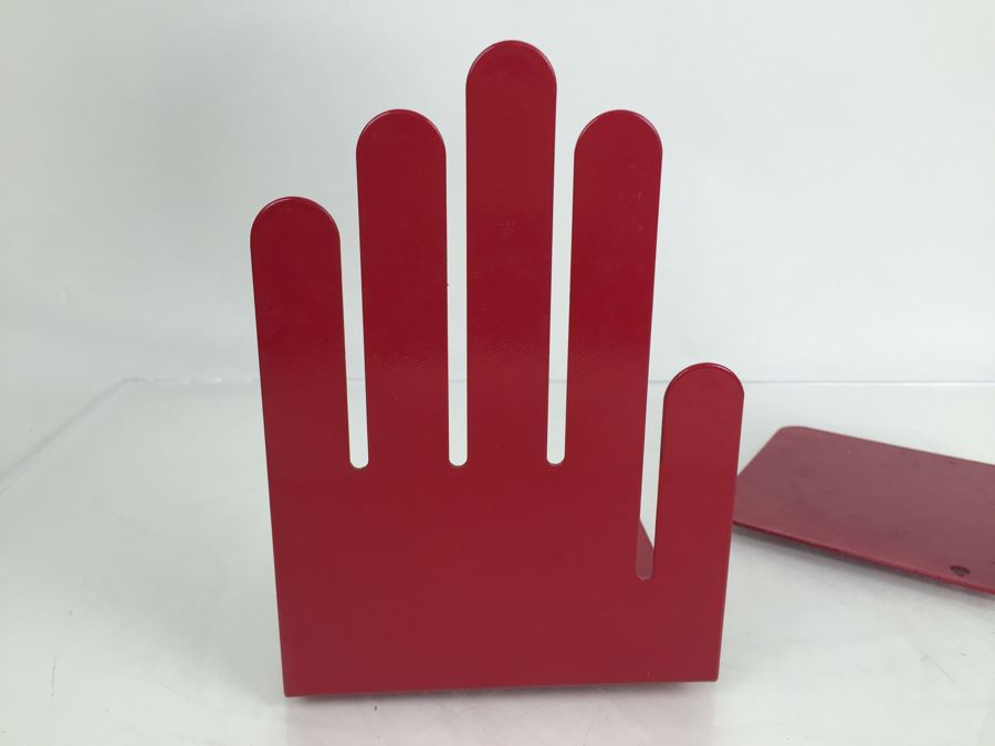 Vintage Spectrum Div Designs Red Hand Bookends Pop Art [Photo 3]