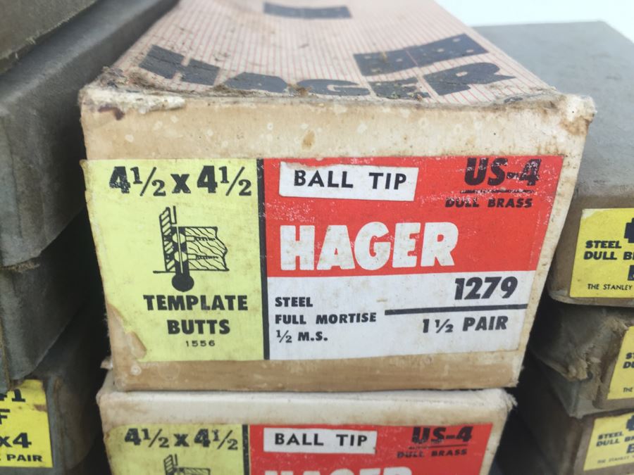 Stanley And Hager Brass Hinges New Old Stock [Photo 11]