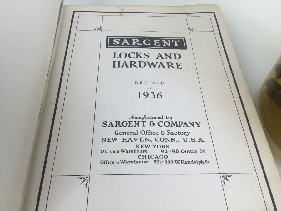 1936 Sargent Locks And Hardware Hardcover Catalog Book With Vintage Mortise Door Locks [Photo 3]