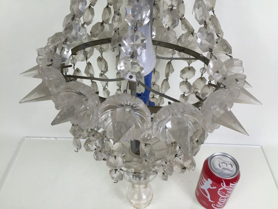 Stunning Long Crystal Chandelier As Found [Photo 2]