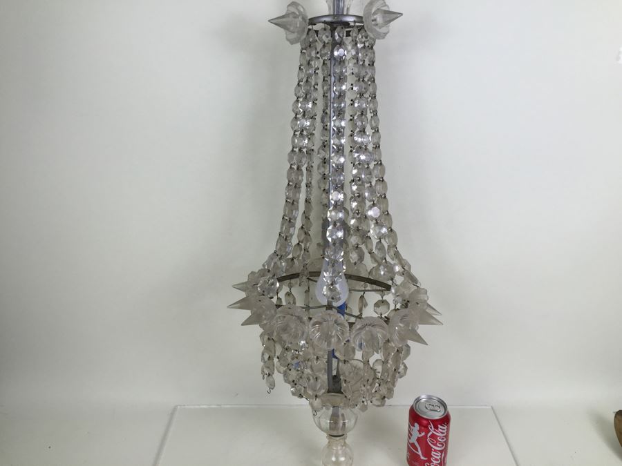 Stunning Long Crystal Chandelier As Found [Photo 1]