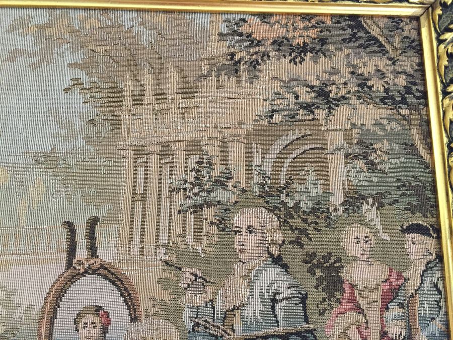 Early English Needlepoint Tapestry In Nice Gilt Frame [Photo 8]