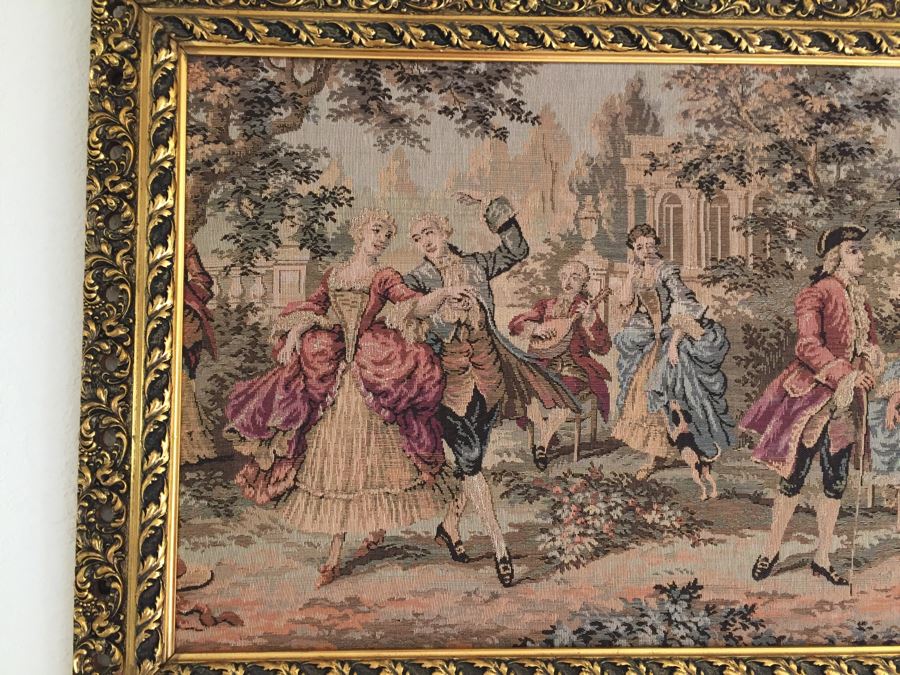 Early English Needlepoint Tapestry In Nice Gilt Frame [Photo 2]