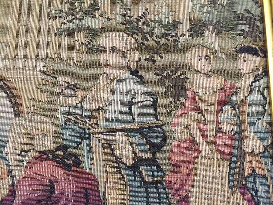Early English Needlepoint Tapestry In Nice Gilt Frame [Photo 7]
