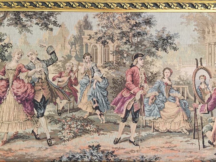 Early English Needlepoint Tapestry In Nice Gilt Frame [Photo 3]