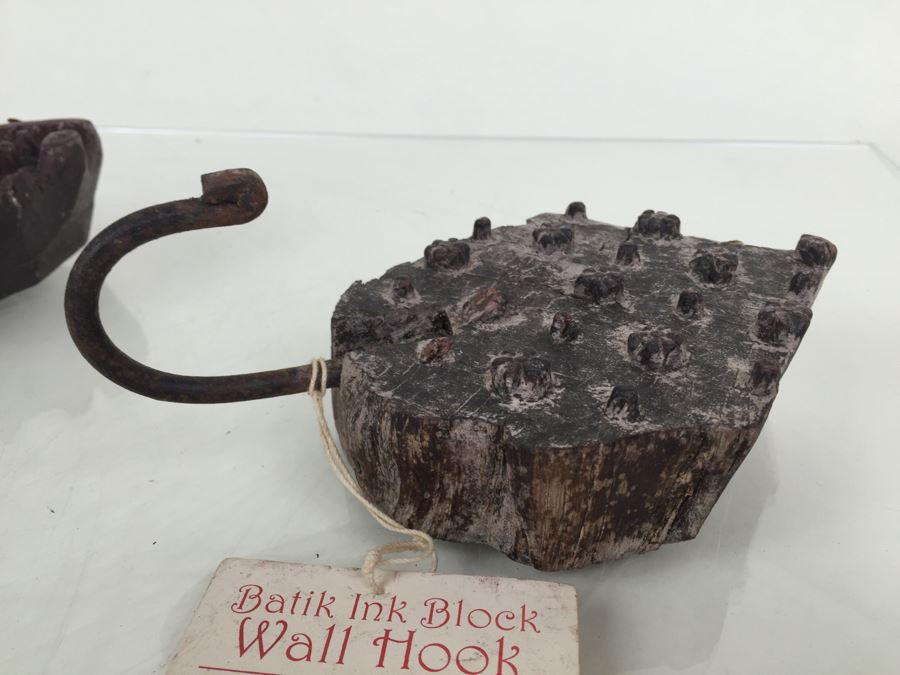 Batik Ink Block Wall Hook Made From Antique Printing Block New [Photo 8]
