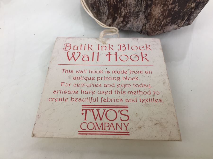 Batik Ink Block Wall Hook Made From Antique Printing Block New [Photo 9]