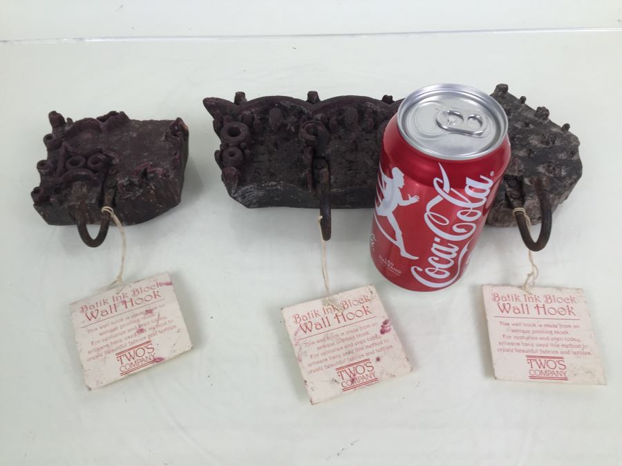 Batik Ink Block Wall Hook Made From Antique Printing Block New [Photo 4]