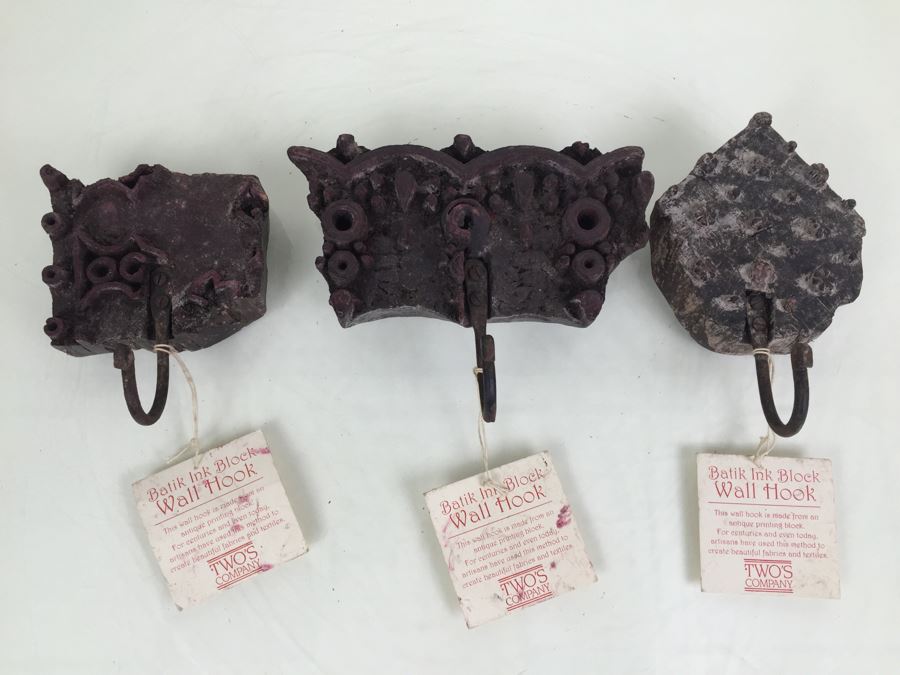 Batik Ink Block Wall Hook Made From Antique Printing Block New [Photo 3]
