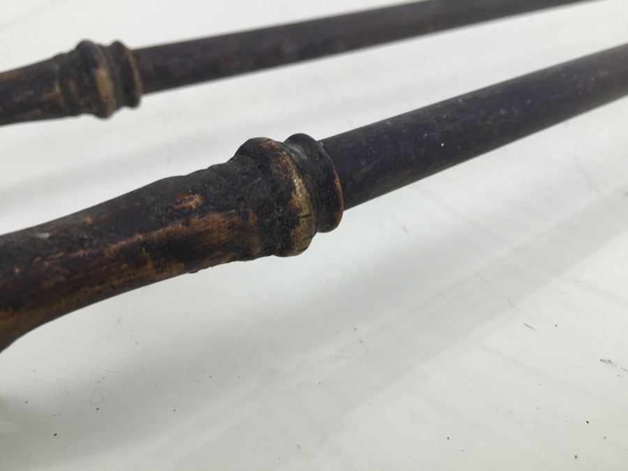 Vintage Brass Fireplace Hearth Tongs Grabber Tools Claws [Photo 5]