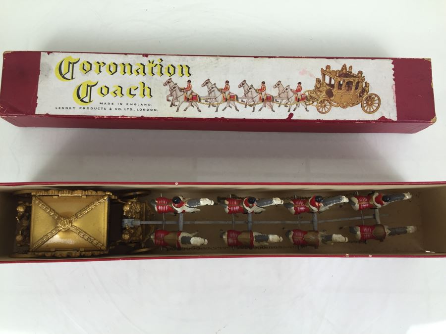 Larger Version Coronation Coach Hand Painted Cast Iron By Lesney Products & Co Made In England Matchbox With Original Box