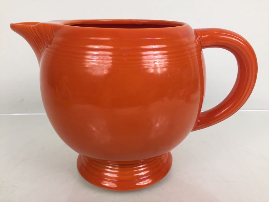 Fiesta Ware Orange Art Deco Ice Lip Pitcher [Photo 6]