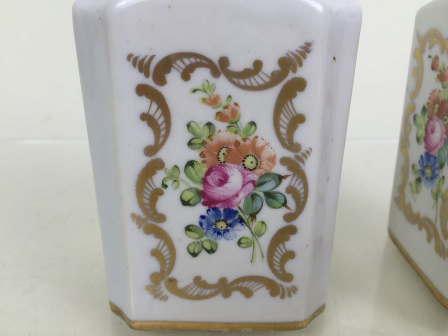 Pair Of Porcelaine De Paris France Bottles [Photo 2]