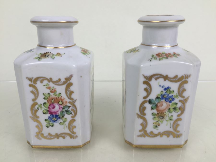 Pair Of Porcelaine De Paris France Bottles [Photo 4]