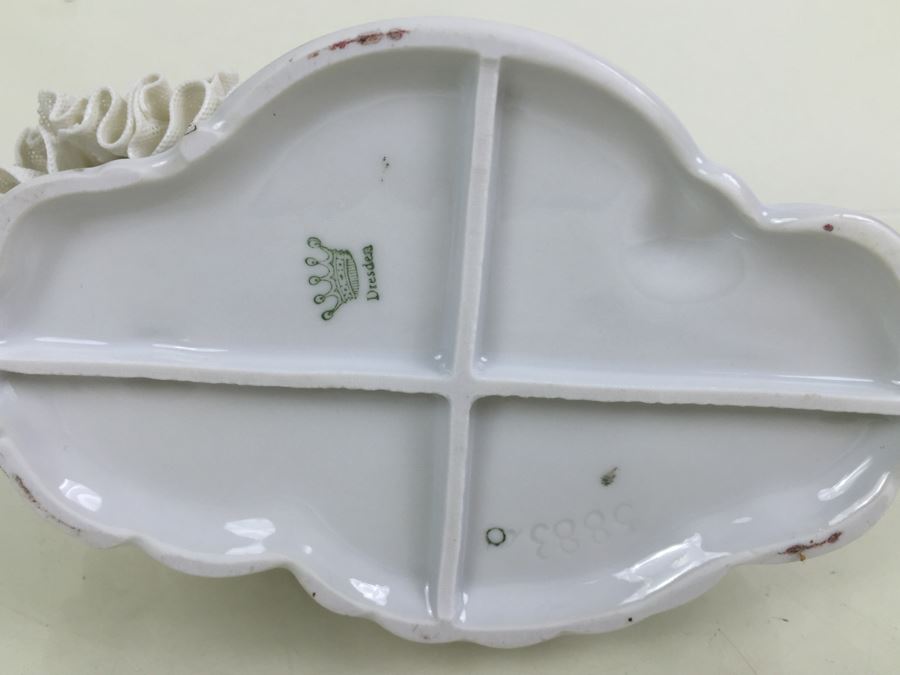 Vintage German Porcelain Dresden Lace Victorian Lady Piano Figurine Figure 5883 [Photo 20]