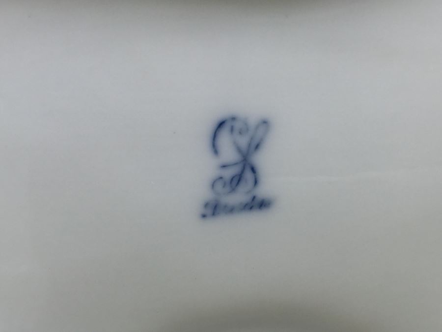 Vintage Dresden Porcelain Putto Cherub Floral Candle Holder With Bowl Dish Saxon [Photo 3]