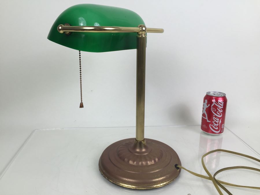 Green Glass Shade Bankers Lamp [Photo 10]