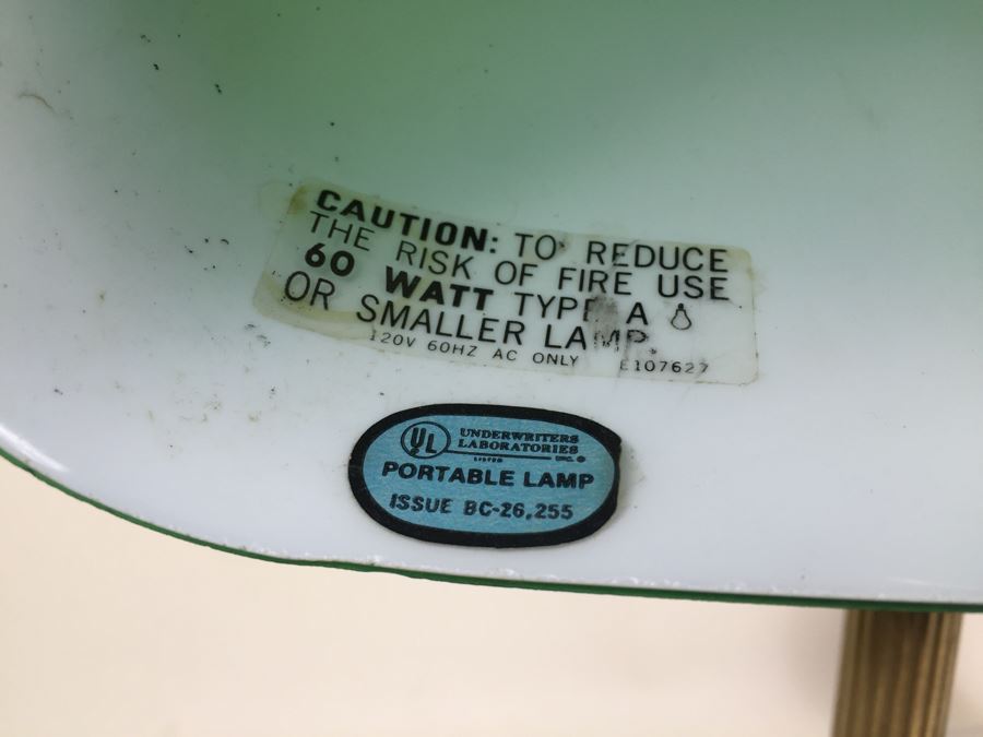 Green Glass Shade Bankers Lamp [Photo 8]