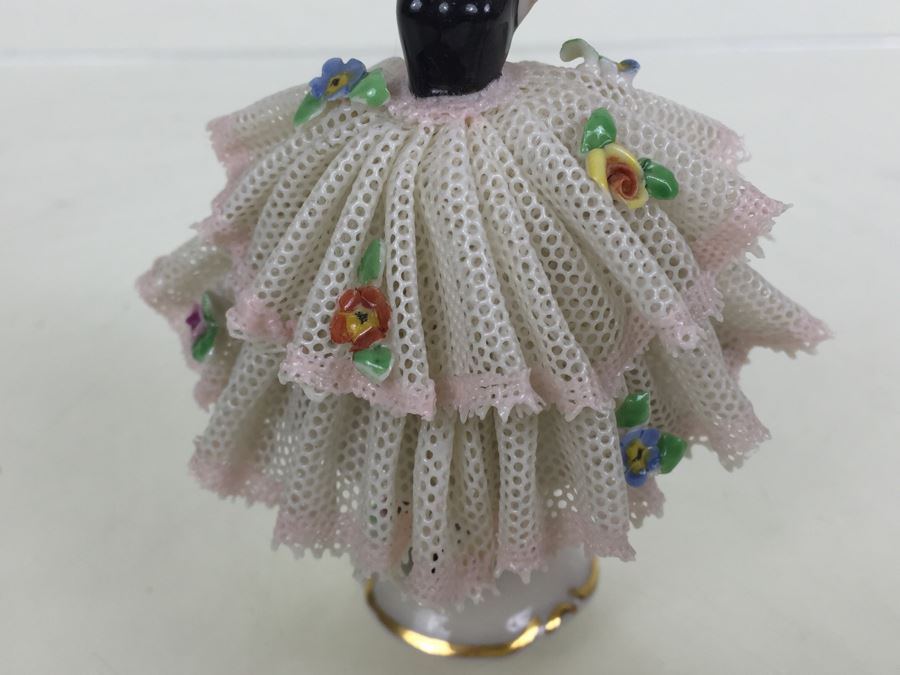 Vintage Frankenthal Porcelain Dresden Art Ballerina Figurine Lace [Photo 6]